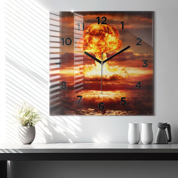 Orologio quadrato in vetro Esplosione della bomba atomica