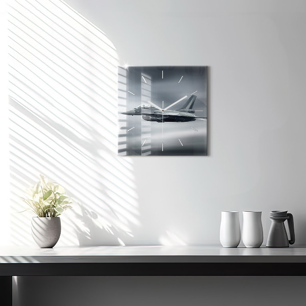 Orologio quadrato in vetro Aerei militari in volo