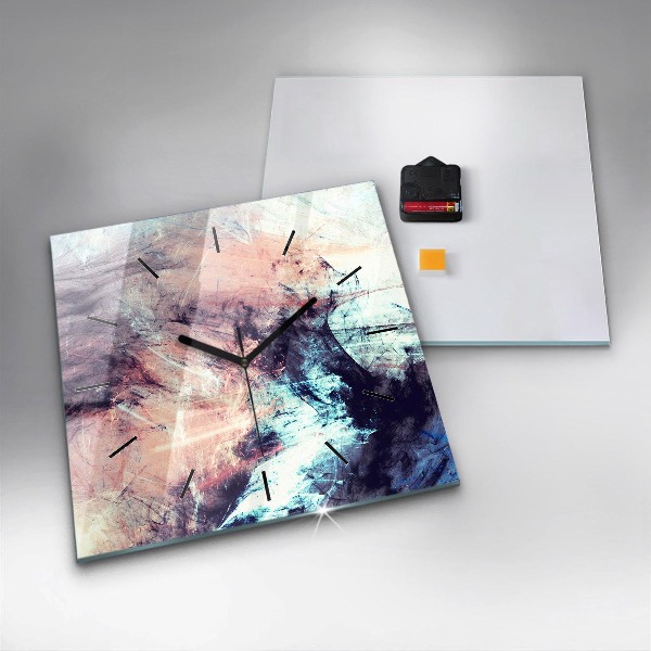 Orologio quadrato in vetro Pittura astratta