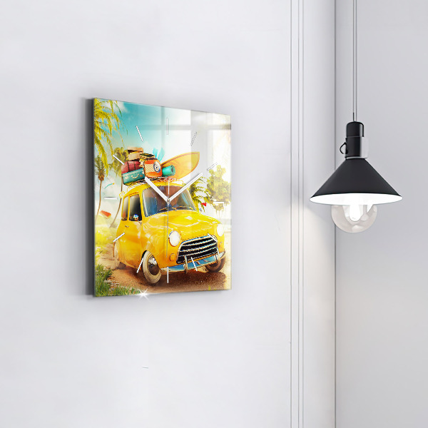 Orologio quadrato in vetro Auto con tavola da surf