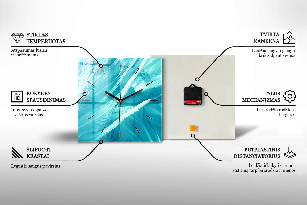 Orologio quadrato in vetro Auto con tavola da surf