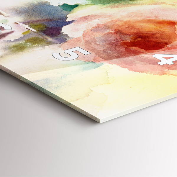 Orologio quadrato in vetro Rose in un vaso acquerello