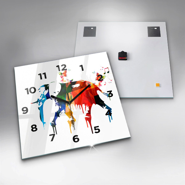 Orologio quadrato in vetro Elefante dipinto colorato