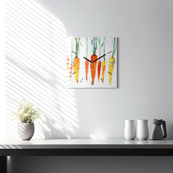 Orologio quadrato in vetro Illustrazione di carota