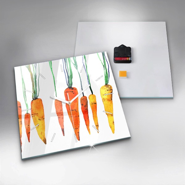 Orologio quadrato in vetro Illustrazione di carota