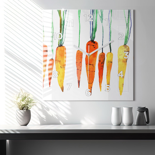 Orologio quadrato in vetro Illustrazione di carota