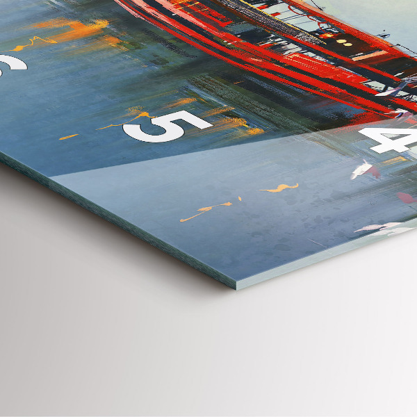 Orologio quadrato in vetro Barca da pesca in porto