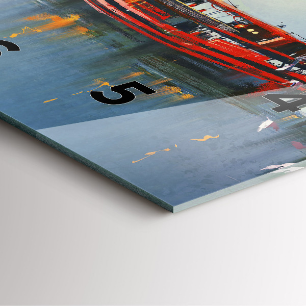 Orologio quadrato in vetro Barca da pesca in porto