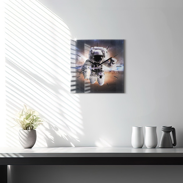 Orologio quadrato in vetro Astronauta nello spazio