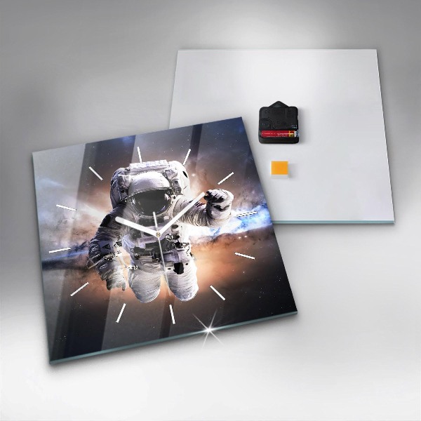 Orologio quadrato in vetro Astronauta nello spazio