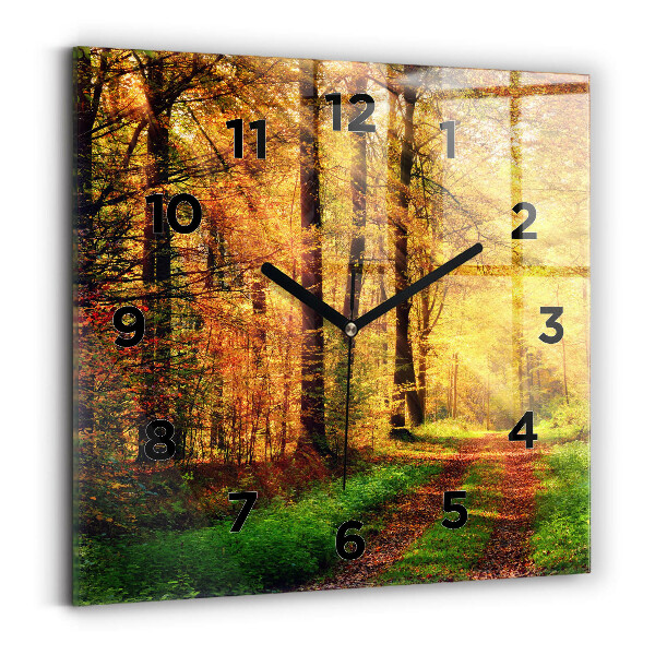 Orologio quadrato in vetro Paesaggio autunnale della foresta