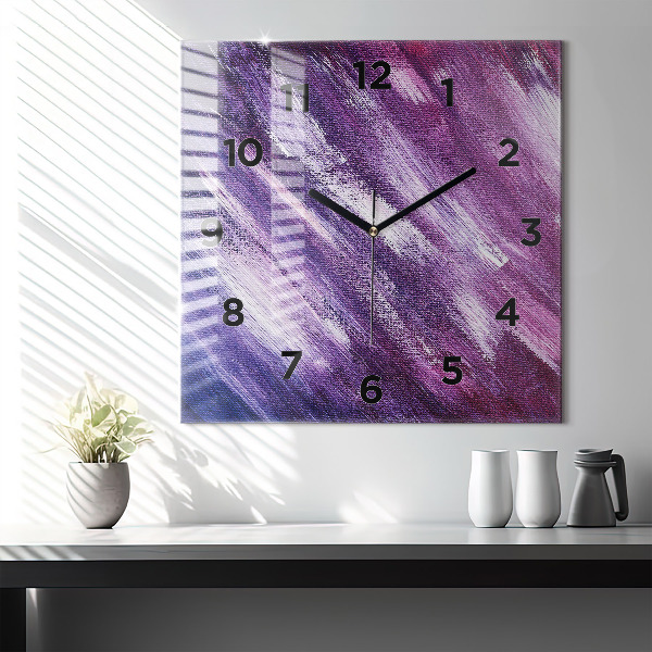 Orologio quadrato in vetro Texture della vernice acrilica