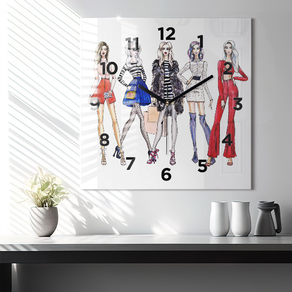 Orologio quadrato in vetro Ragazze alla moda