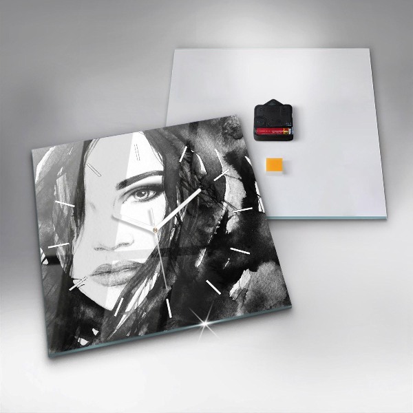 Orologio quadrato in vetro Ritratto di una donna