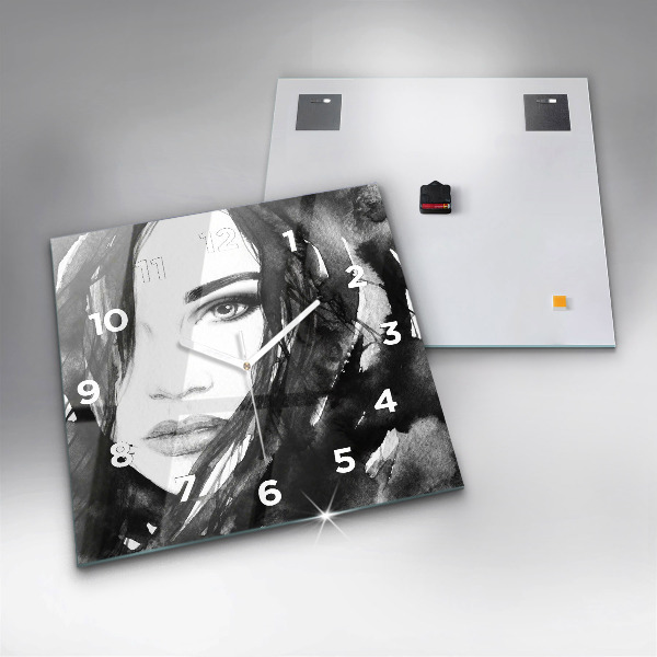 Orologio quadrato in vetro Ritratto di una donna