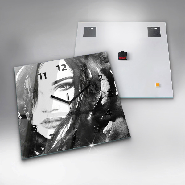Orologio quadrato in vetro Ritratto di una donna