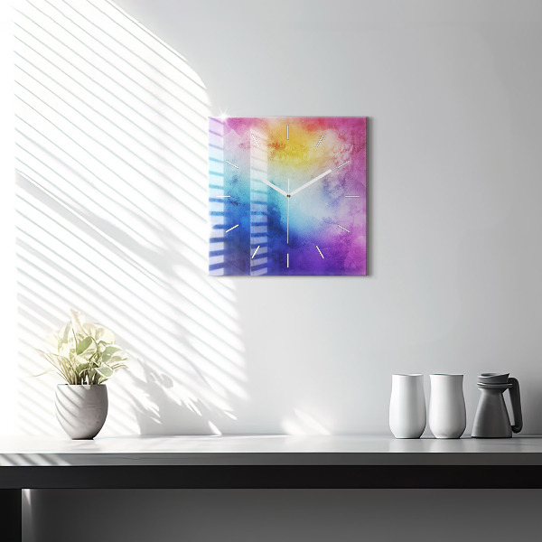 Orologio quadrato in vetro Punti colorati