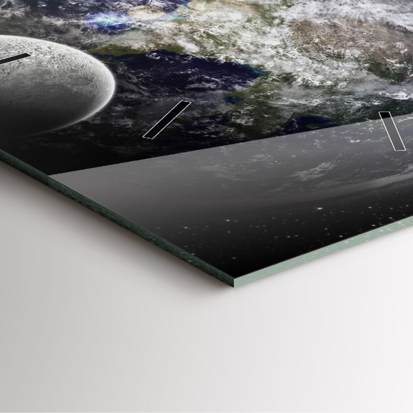 Orologio quadrato Terra Luna Sole