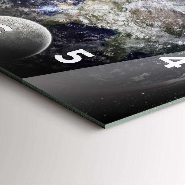 Orologio quadrato Terra Luna Sole