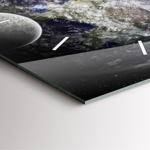 Orologio quadrato Terra Luna Sole