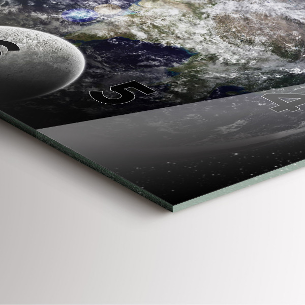 Orologio quadrato Terra Luna Sole