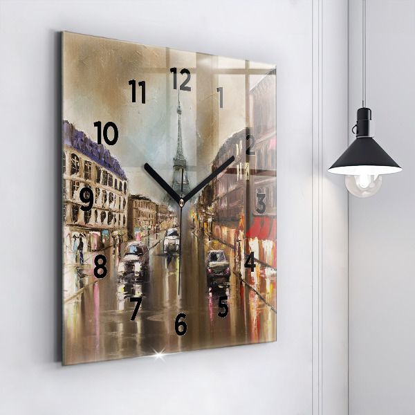 Orologio quadrato in vetro Architettura della città di Parigi