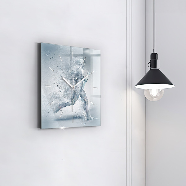 Orologio quadrato in vetro Uomo che corre