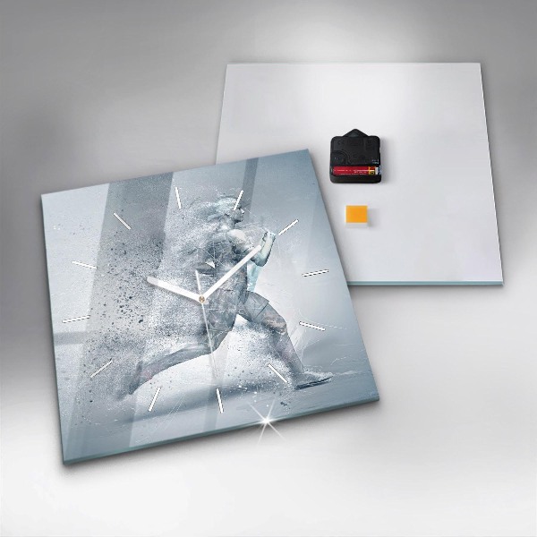 Orologio quadrato in vetro Uomo che corre