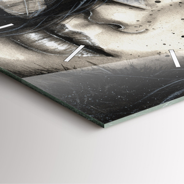 Orologio quadrato in vetro Ritratto dipinto