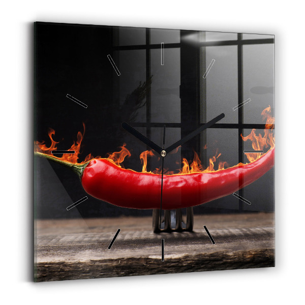 Orologio quadrato in vetro Peperone piccante