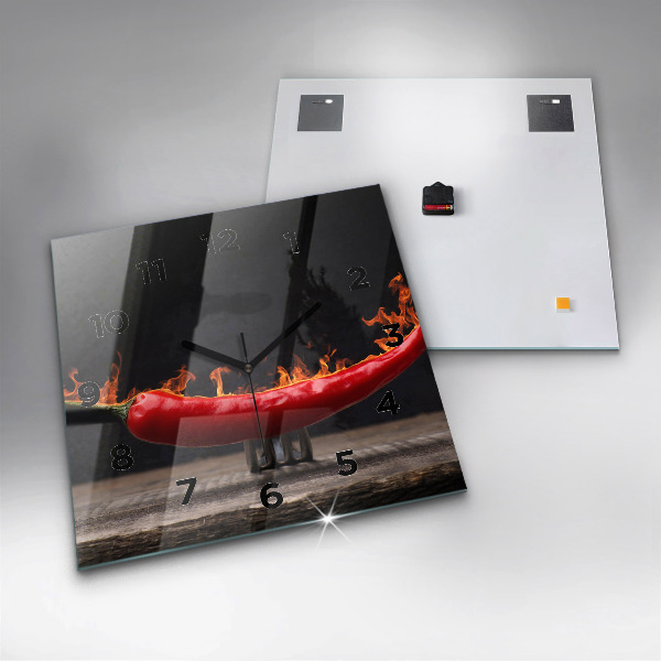 Orologio quadrato in vetro Peperone piccante