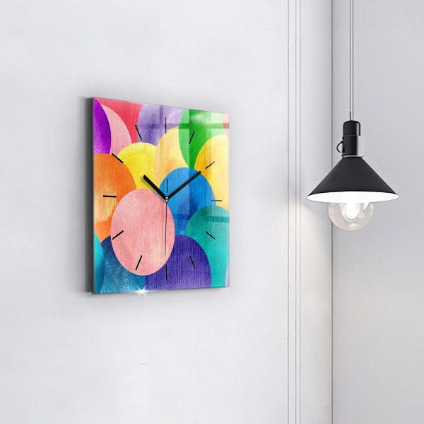 Orologio quadrato in vetro Cerchi astratti