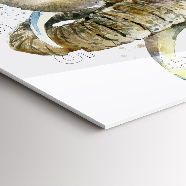 Orologio quadrato in vetro Animali dipinti elefanti