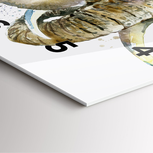 Orologio quadrato in vetro Animali dipinti elefanti