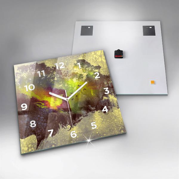Orologio quadrato in vetro Donna nella foresta