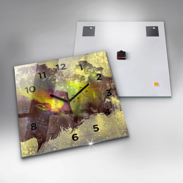 Orologio quadrato in vetro Donna nella foresta