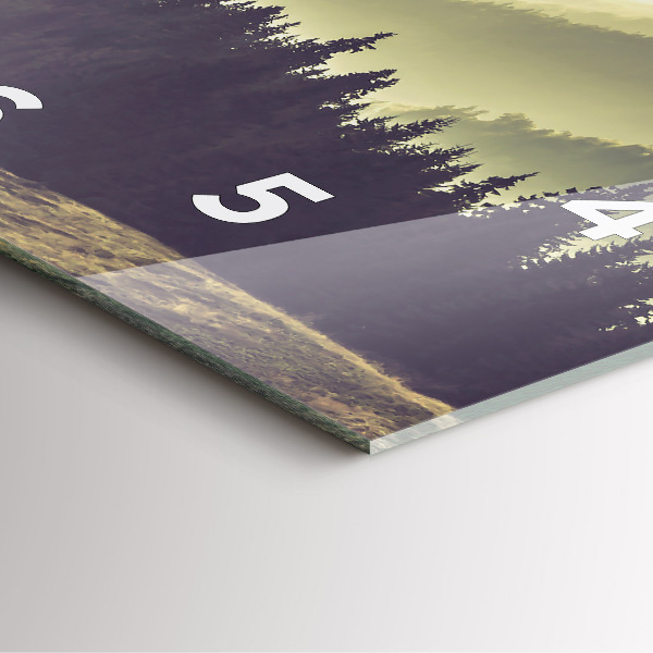 Orologio quadrato in vetro Pendii montuosi nebbiosi