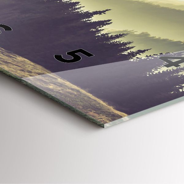 Orologio quadrato in vetro Pendii montuosi nebbiosi