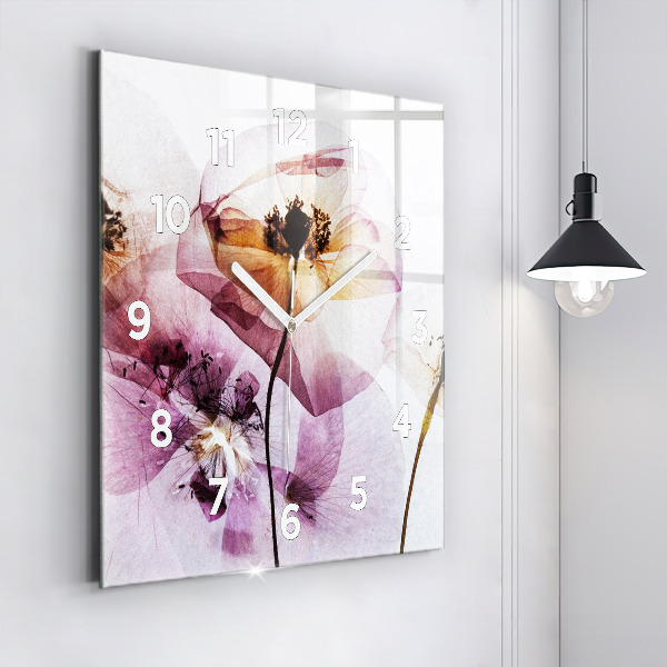 Orologio quadrato Fiori di papavero secchi