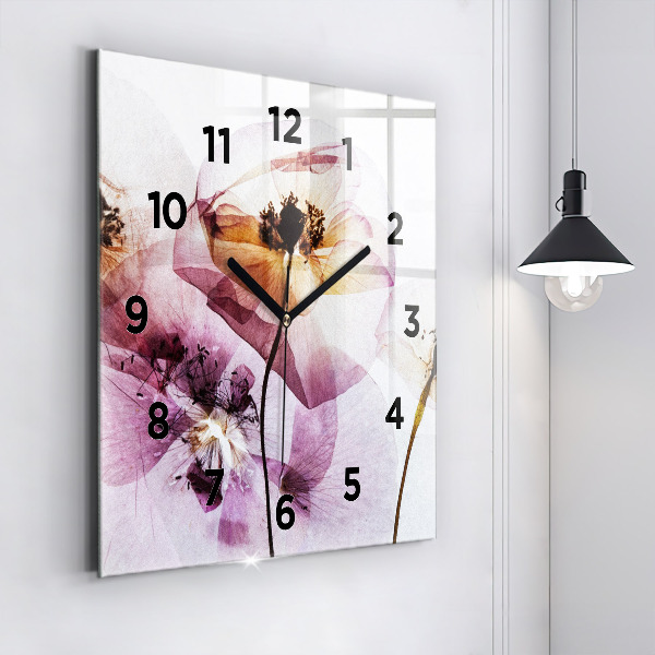 Orologio quadrato Fiori di papavero secchi