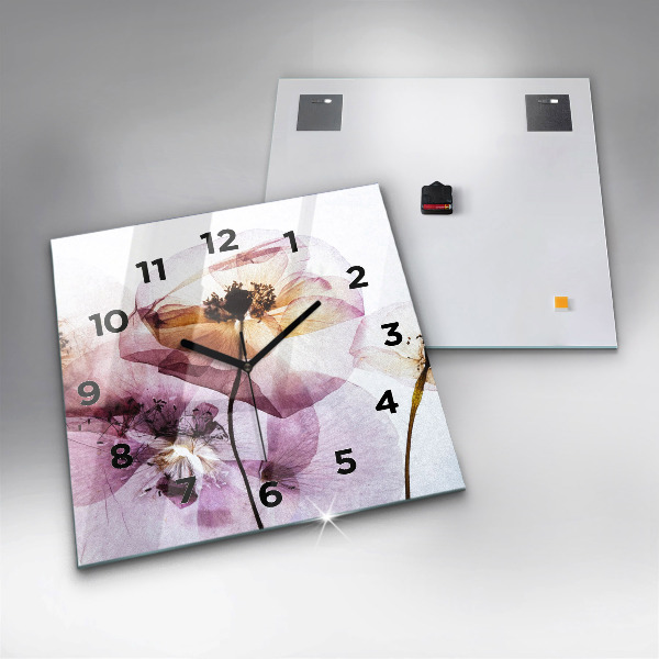 Orologio quadrato Fiori di papavero secchi