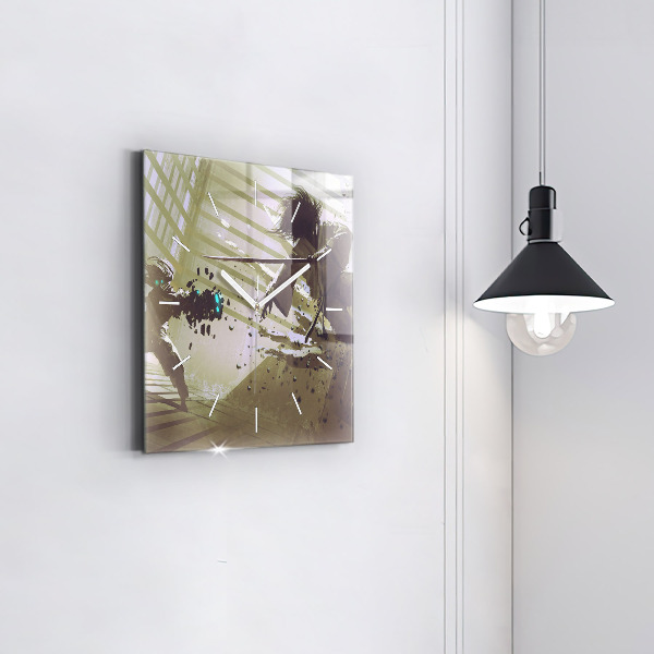 Orologio quadrato Combattimento tra robot e samurai