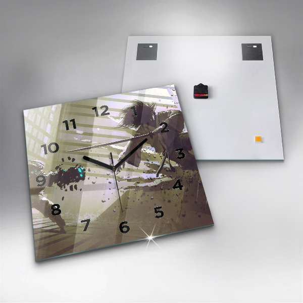 Orologio quadrato Combattimento tra robot e samurai