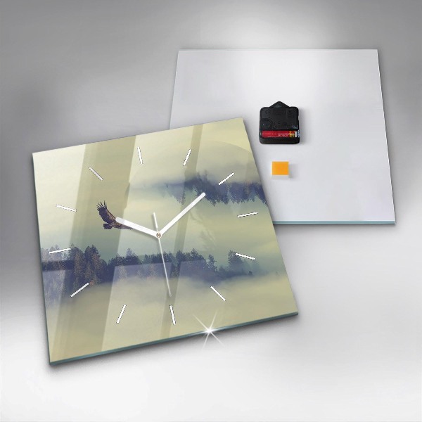 Orologio quadrato Aquila della foresta nebbiosa