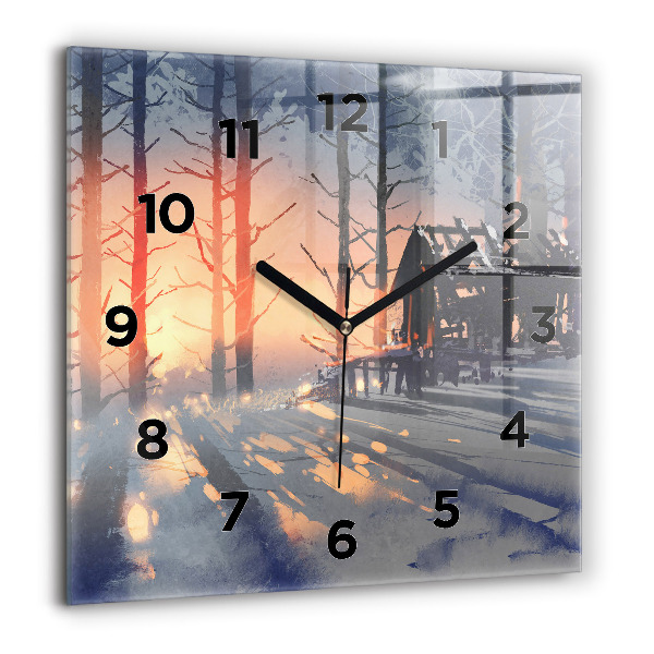 Orologio quadrato Paesaggio invernale con alberi