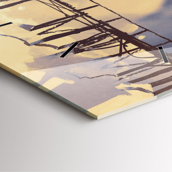 Orologio quadrato Uomo sul vecchio ponte