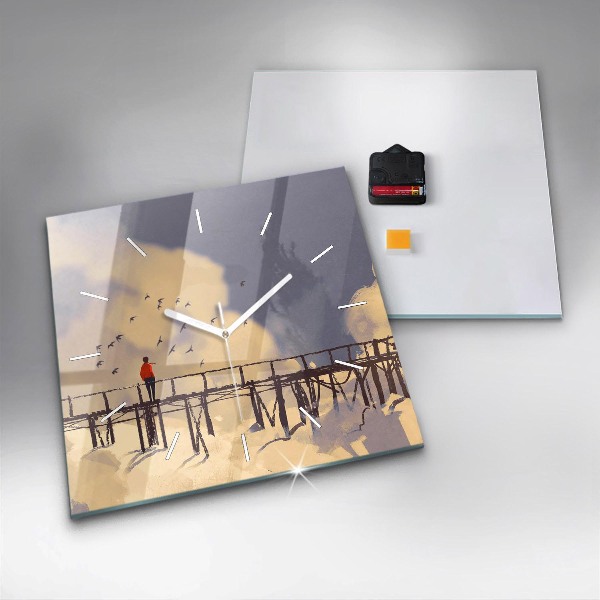 Orologio quadrato Uomo sul vecchio ponte