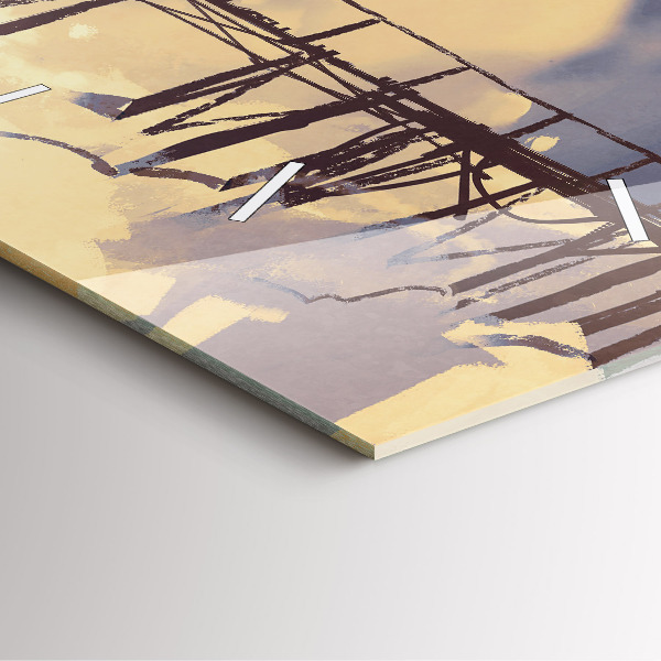 Orologio quadrato Uomo sul vecchio ponte