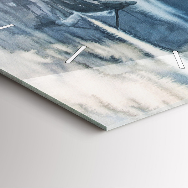 Orologio quadrato Pescatore sul lago