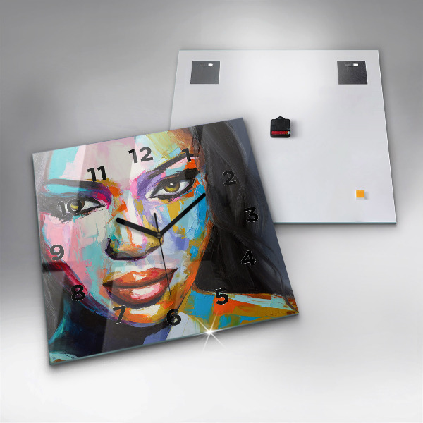 Orologio quadrato Volto di donna colorato